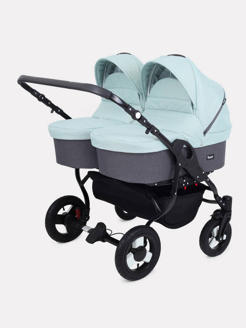Коляска для двойни 2 в 1 Rant Dream Duo 04 серый-мятный