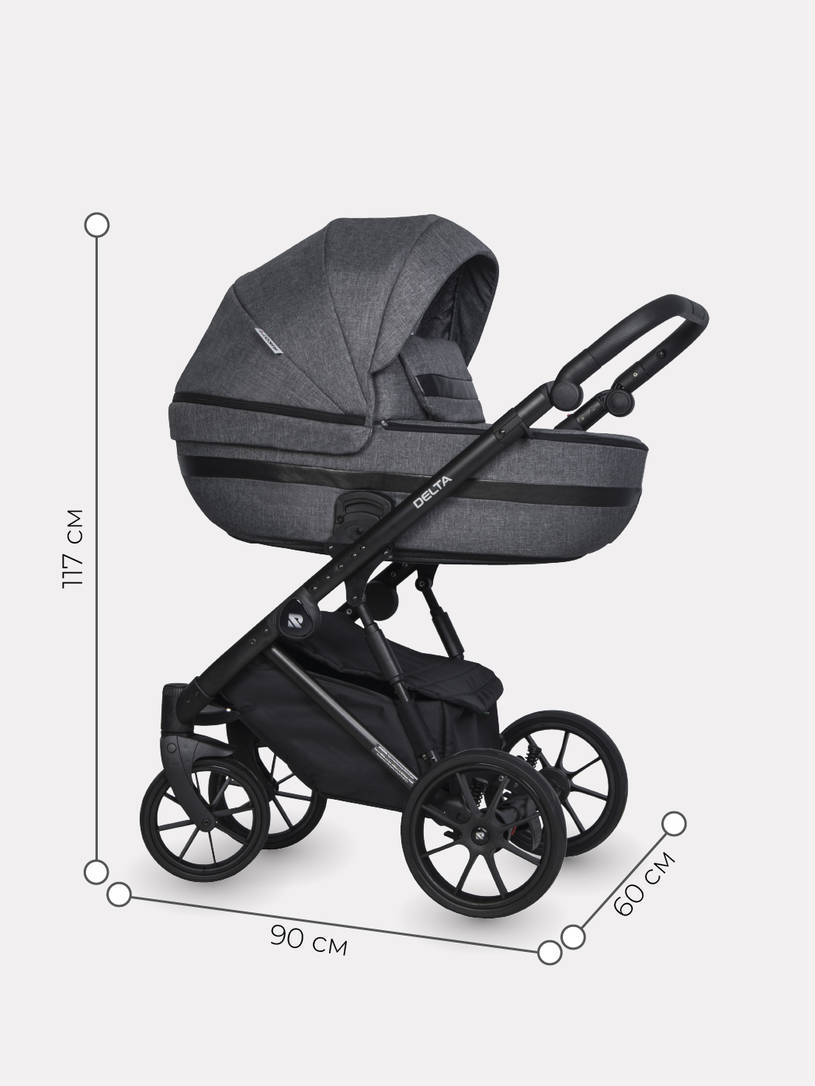 Коляска 2 в 1 RIKO BASIC DELTA 05 Carbon