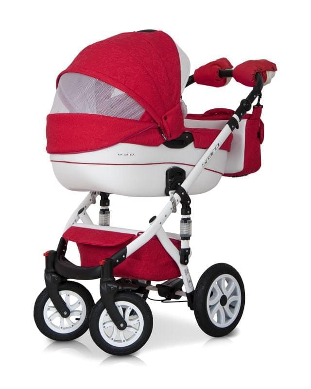 Коляска 2 в 1 Riko Bruno Ecco 20 бело-красный