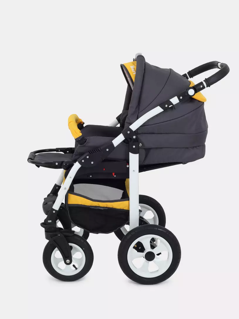 Коляска 2 в 1 Bart-Plast Bari 05 серо-желтый