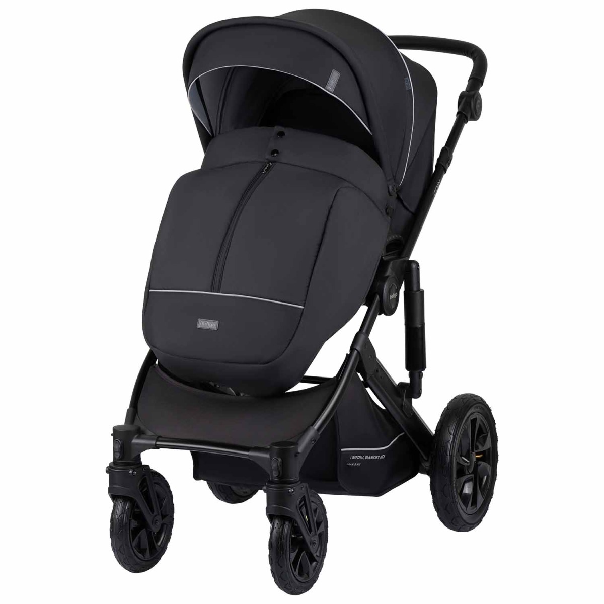 Коляска 2 в 1 Indigo Coin, Черный