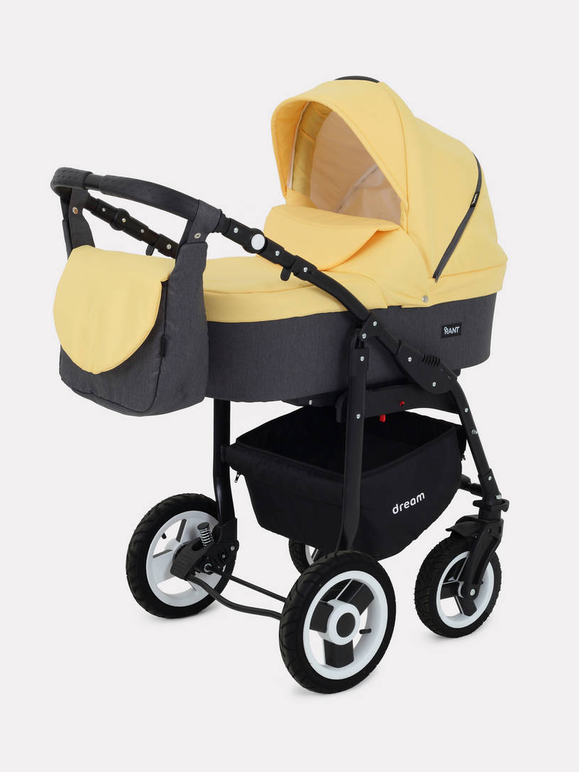 Коляска 2 в 1 Rant Dream 07 серый-желтый