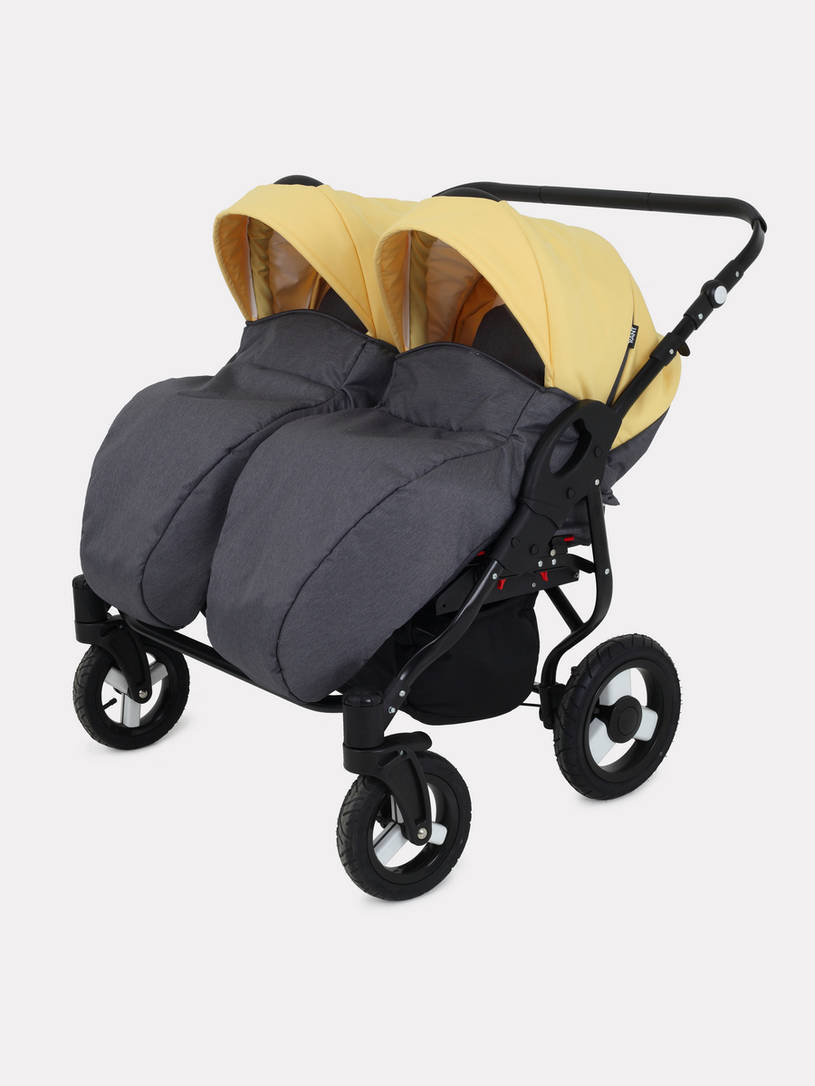 Коляска для двойни 2 в 1 Rant Dream Duo 07 серый-желтый