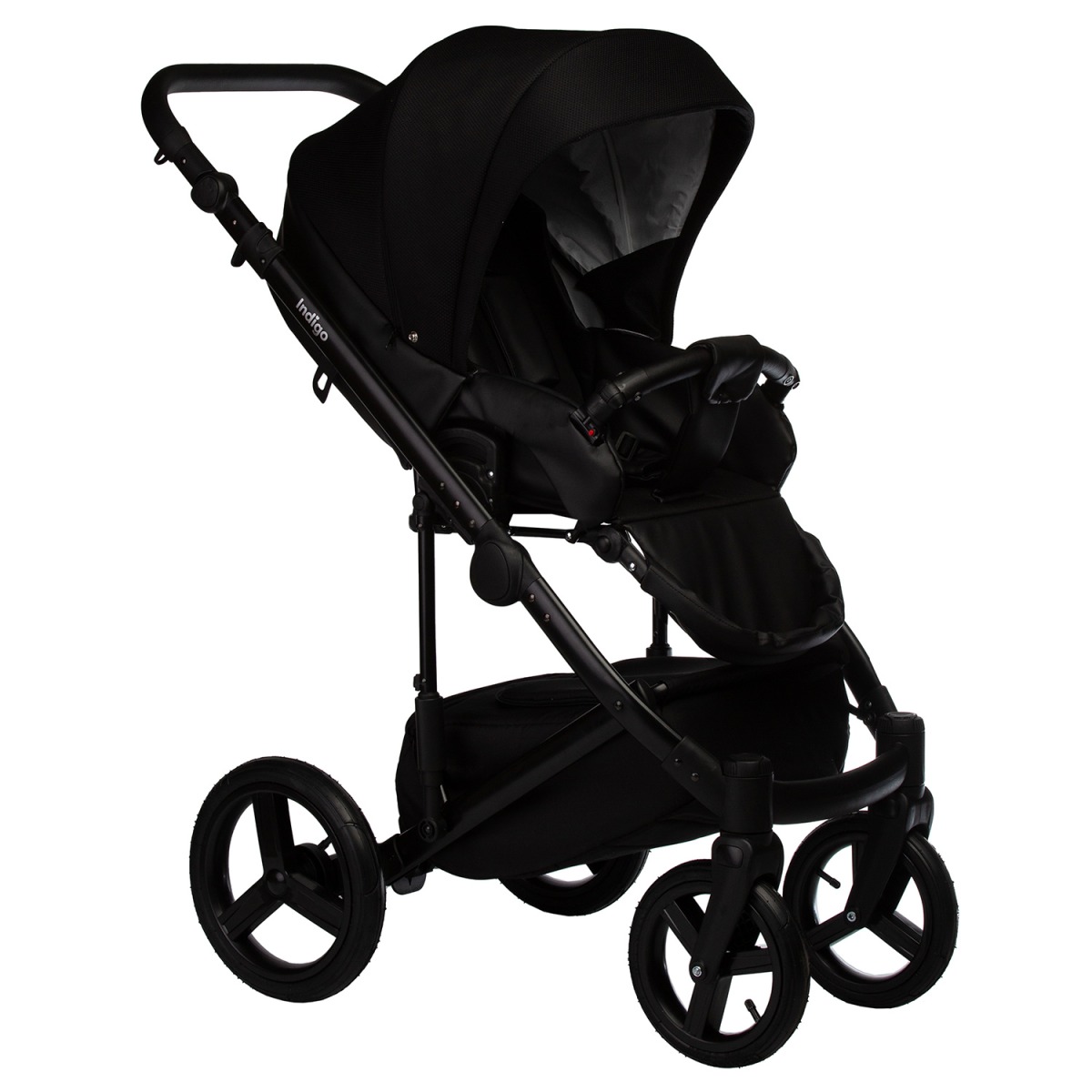 Коляска 2 в 1 Indigo Tour Eco, Te 07 (Черная кожа + Черный)