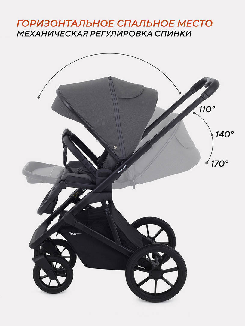 Коляска 2 в 1 Rant Basic Nexus Dark Shadow