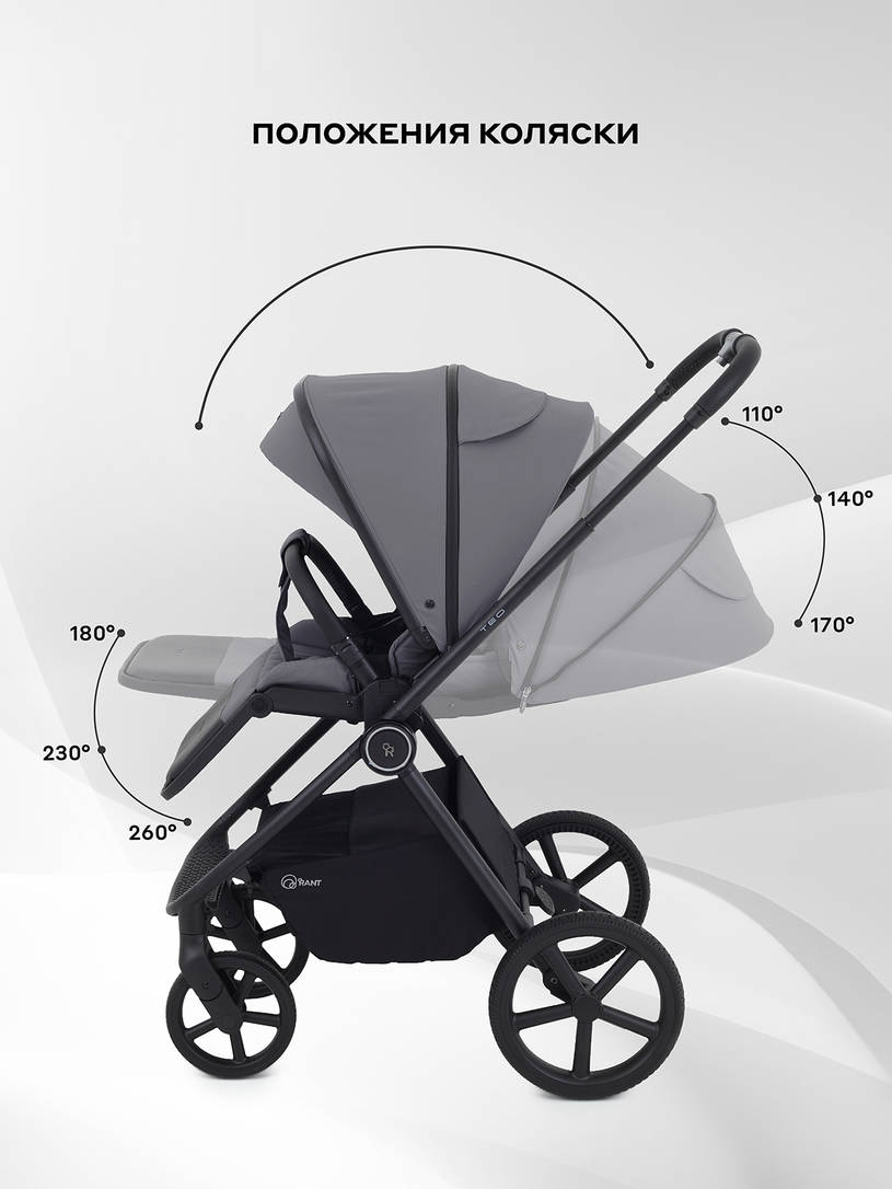 Коляска 2 в 1 Rant Teo Grey
