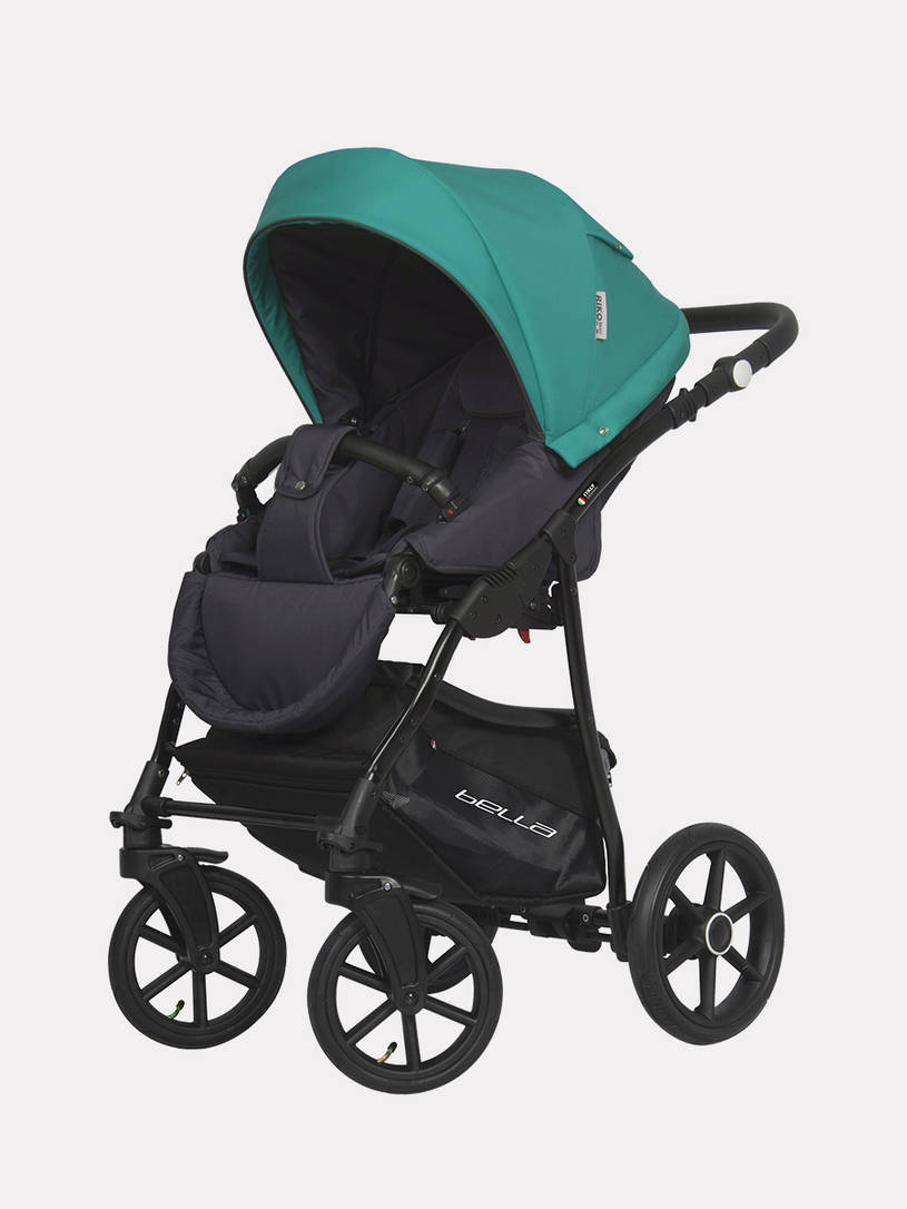 Коляска 3 в 1 Riko Basic Bella 03 серый-малахит