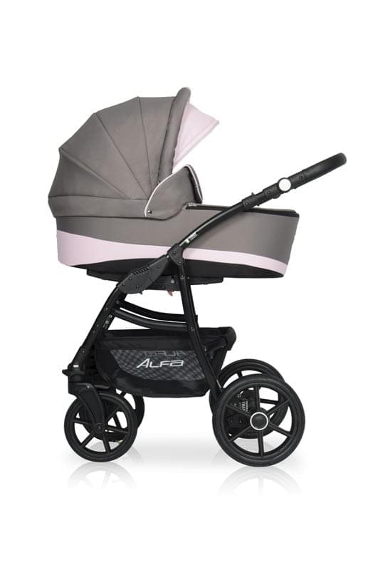 Коляска 2 в 1 Riko Basic Alfa Ecco 09 серо-розовый