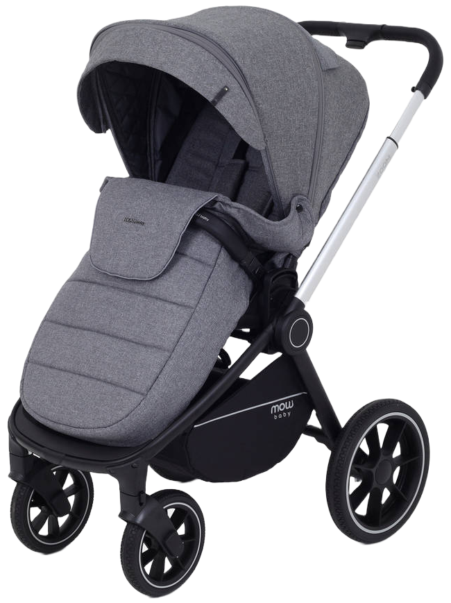 Коляска 3 в 1 MOWBaby ZOOM PU RA087 Silver Grey