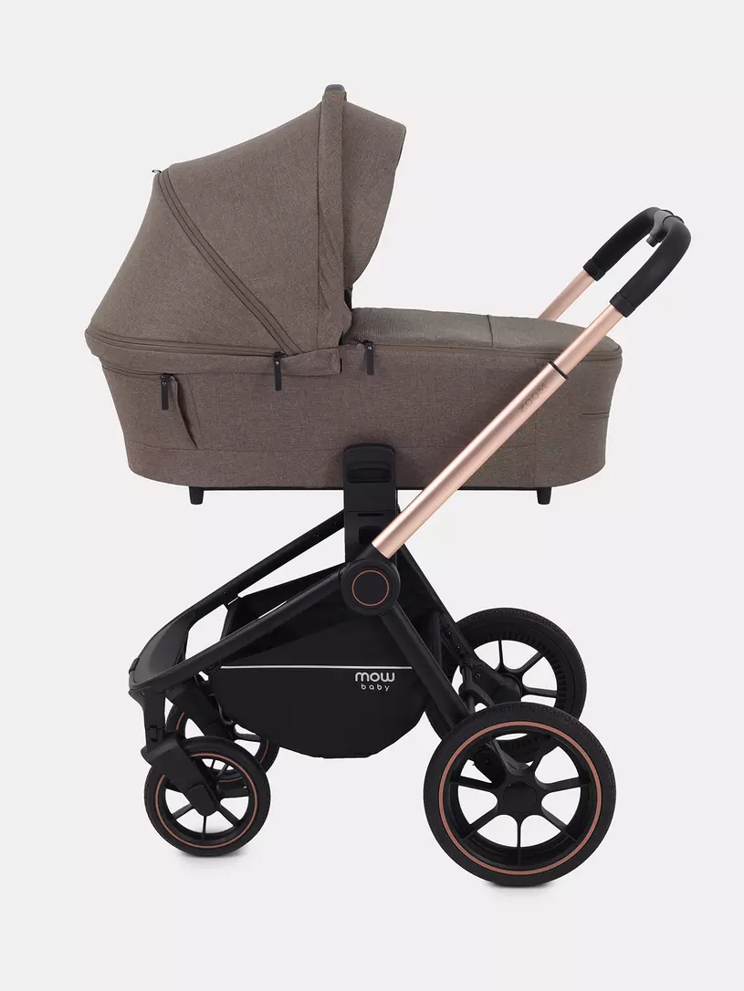 Коляска 3 в 1 Mowbaby Zoom PU gold cacao brown