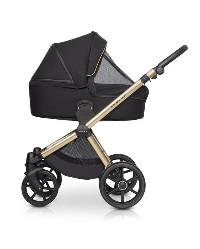 Коляска 2 в 1 Riko Qubus 05 черно-золотой