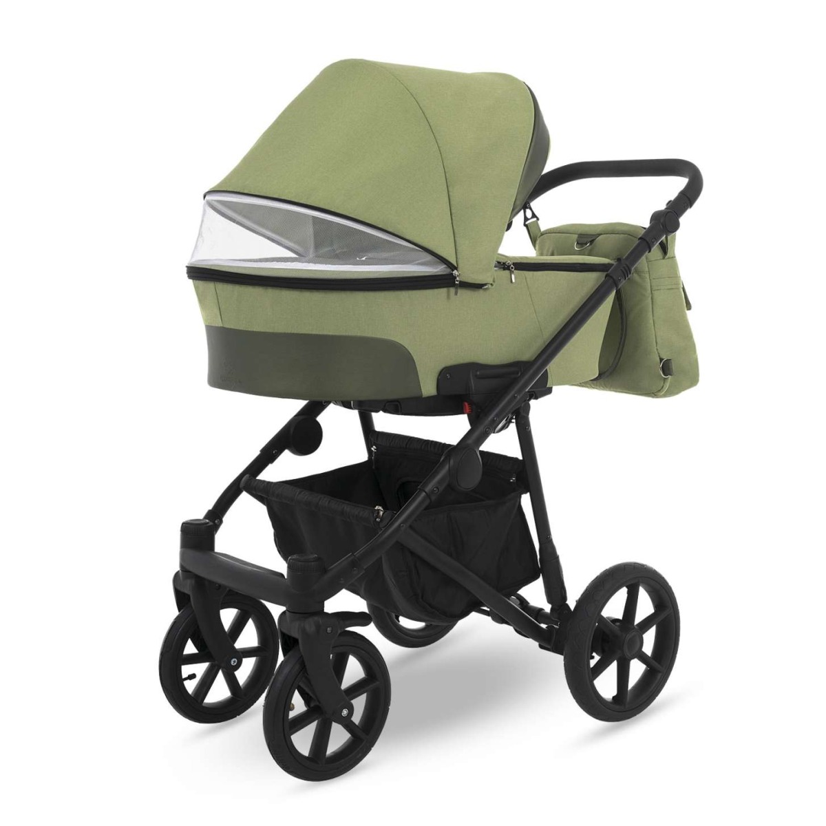 Коляска 2 в 1 Camarelo Ollio, Салатовый меланж / Салатовая эко-кожа (05)