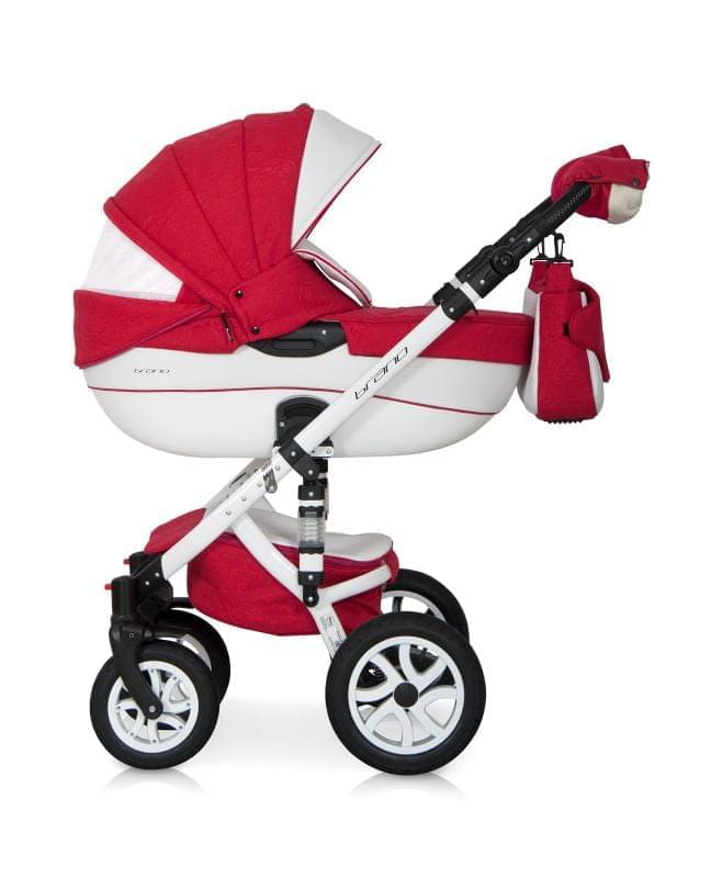 Коляска 2 в 1 Riko Bruno Ecco 20 бело-красный