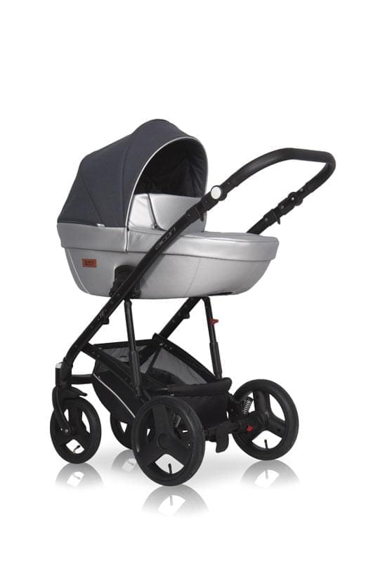 Коляска 3 в 1 Riko Basic Aicon 08 черно-белый