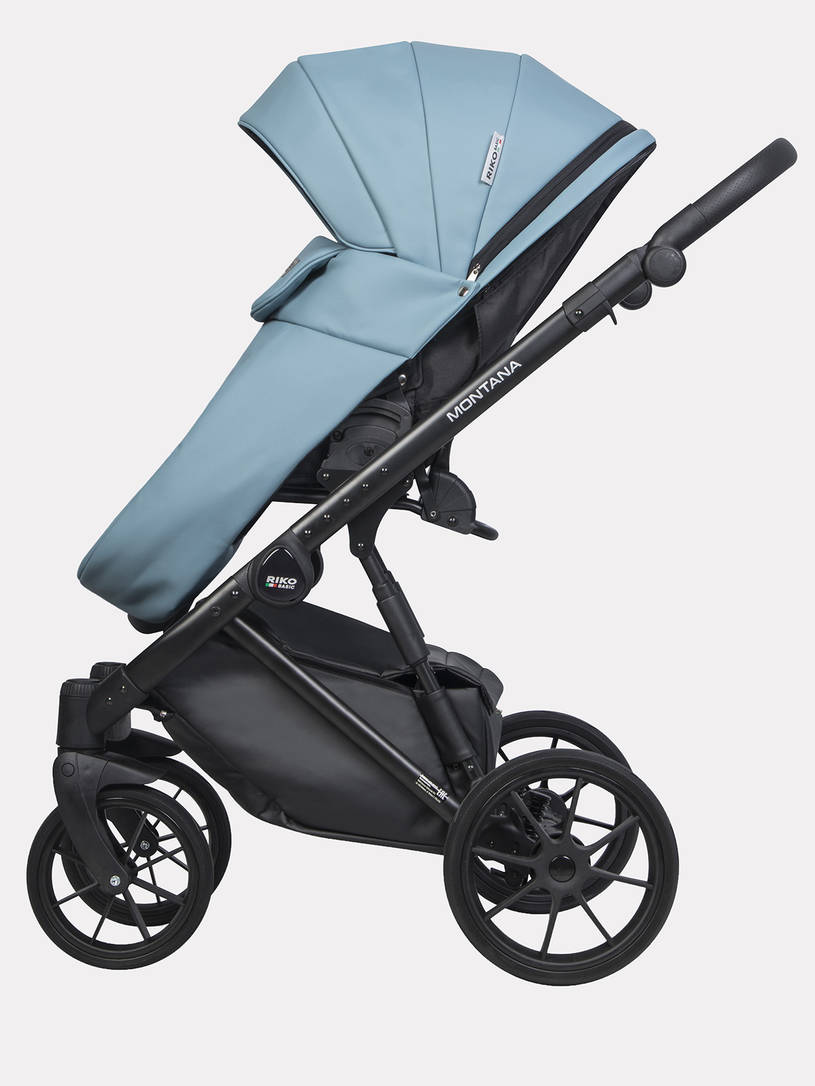 Коляска 2 в 1 Riko Basic Montana Ecco 16 blue, голубой