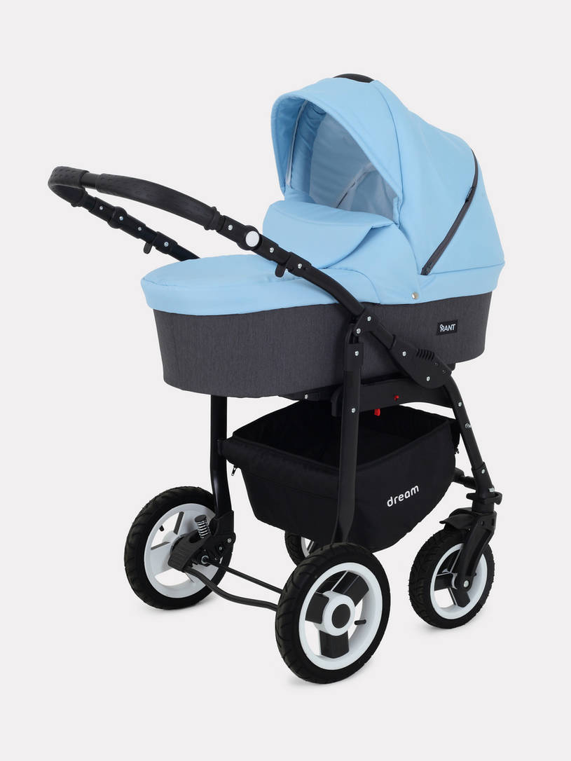 Коляска 2 в 1 Rant Dream 09 серый-голубой