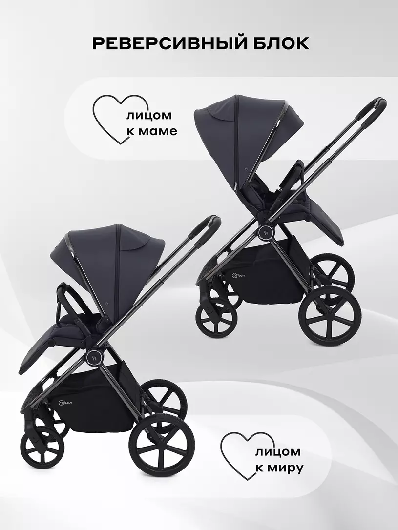 Коляска 2 в 1 Rant Teo Black Chrome Graphite