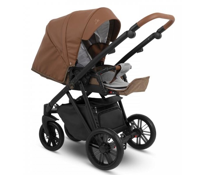 Коляска Camarelo Zeo 3 в 1 экокожа коньячный