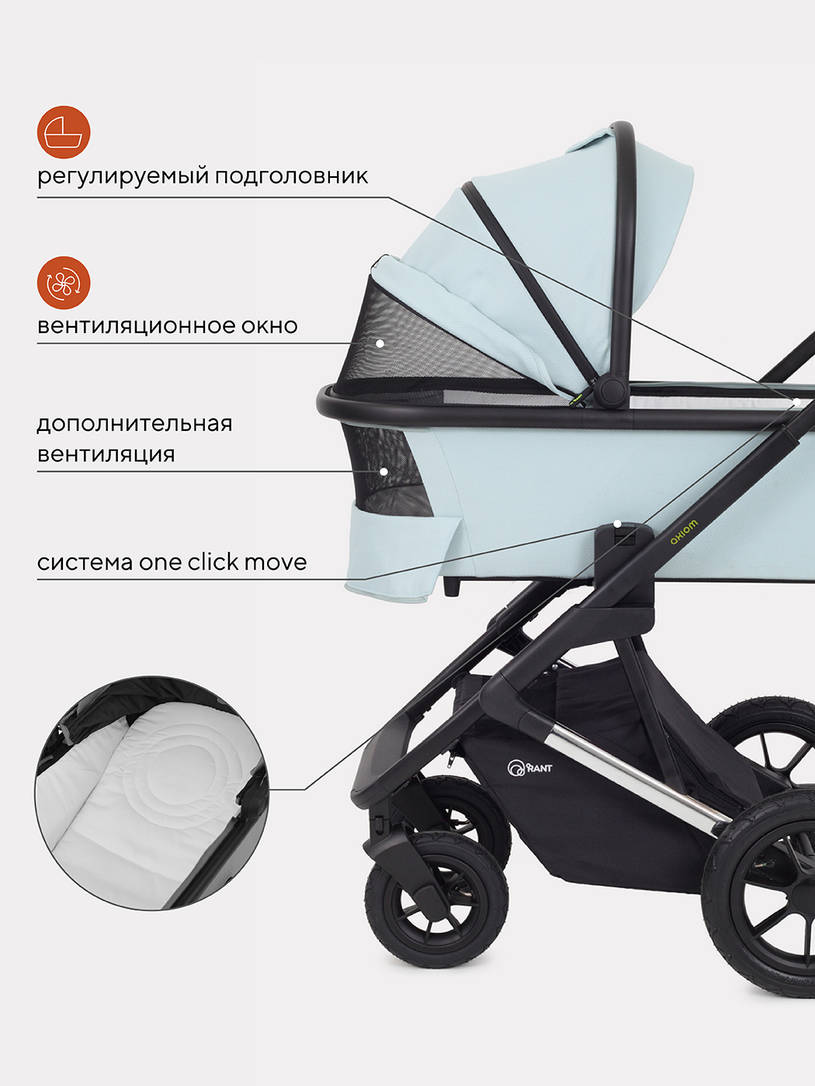 КОЛЯСКА 2 В 1 RANT AXIOM LIGHT BLUE