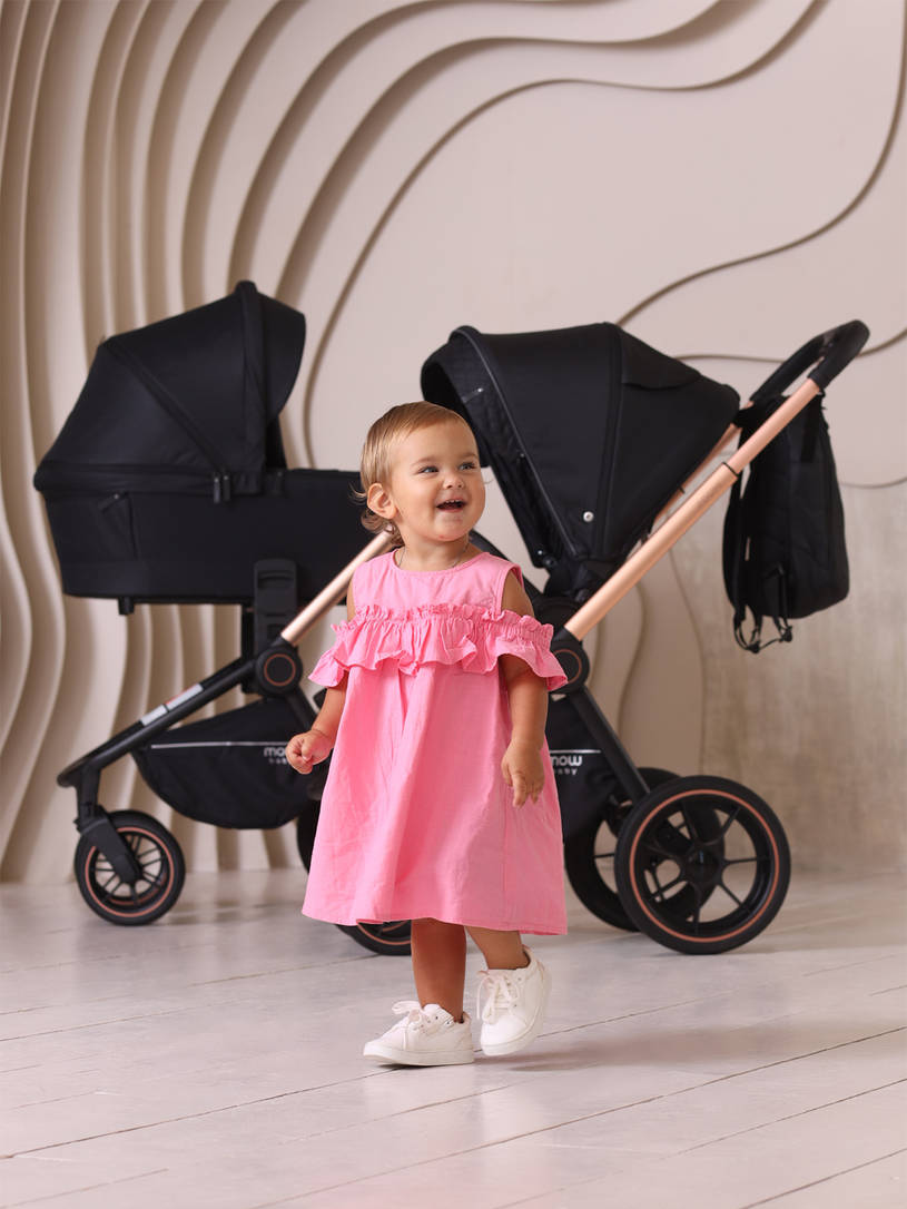 Коляска 2 в 1 MOWBaby ZOOM PU RA086 Gold Black