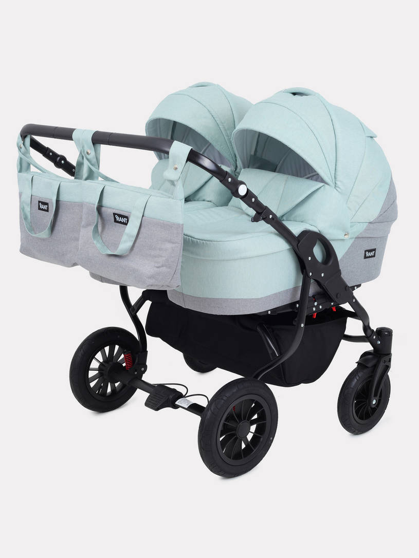 Коляска для двойни 2 в 1 Rant Siena Duo 08 серый-ментоловый
