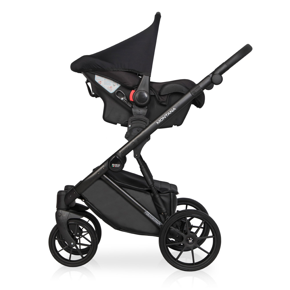Коляска 3 в 1 Riko Basic Montana Ecco 12 Black черный