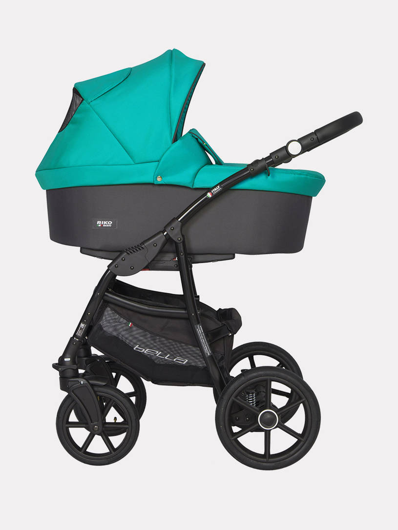 Коляска 3 в 1 Riko Basic Bella 03 серый-малахит