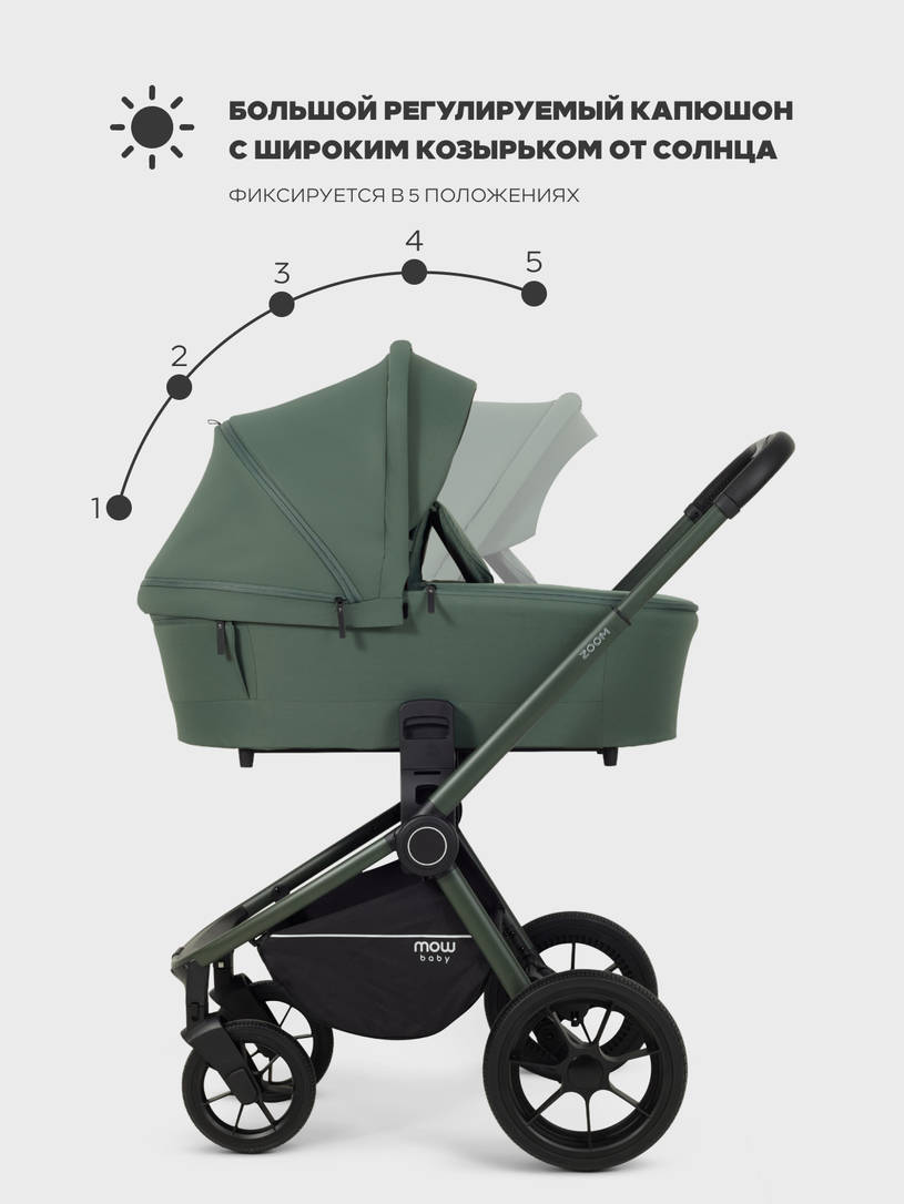 Коляска 2 в 1 Mowbaby Zoom PU Forest green