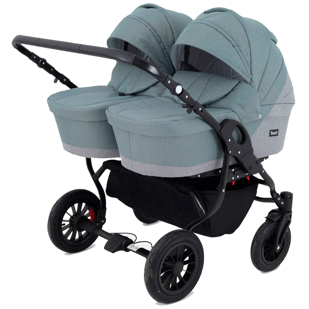 Коляска для двойни 2 в 1 Rant Siena Duo 09 серый-зеленый