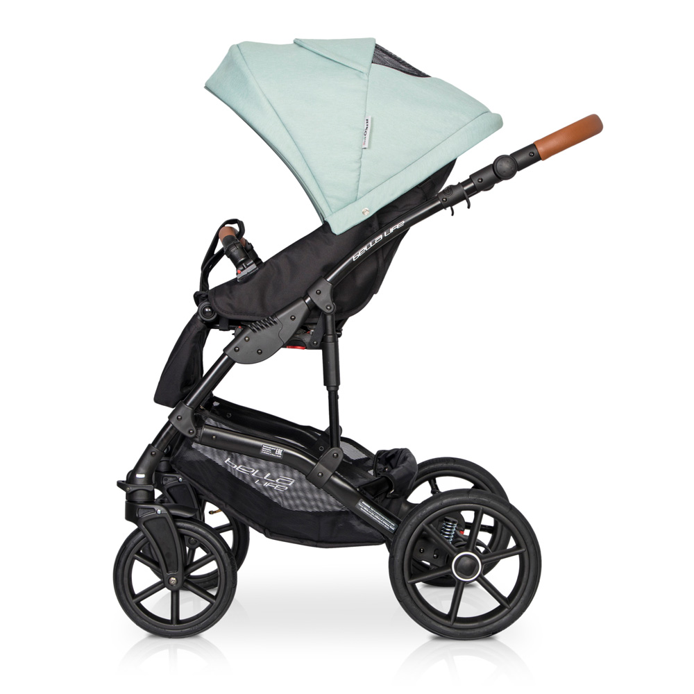 Коляска 3 в 1 Riko Basic Bella Life 02 Basil зеленый