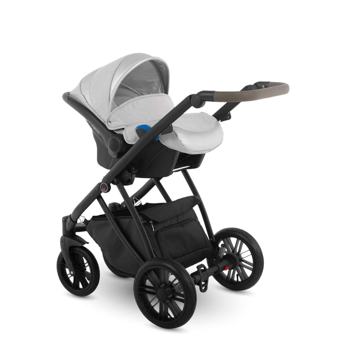 Коляска Camarelo Zeo 3 в 1 экокожа светло-серый меланж