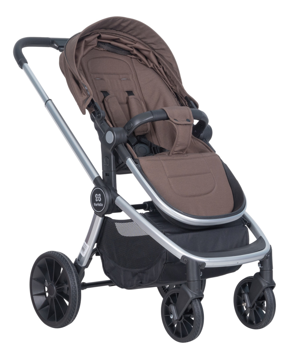 Коляска модульная 2в1 Farfello Baby shell BBS (BBS-16 Brown/Коричневый / серебро)
