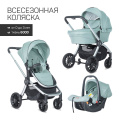 Коляска модульная 3 в 1 Farfello Baby shell BBS (BBS-33 green/зеленый/ серебро)