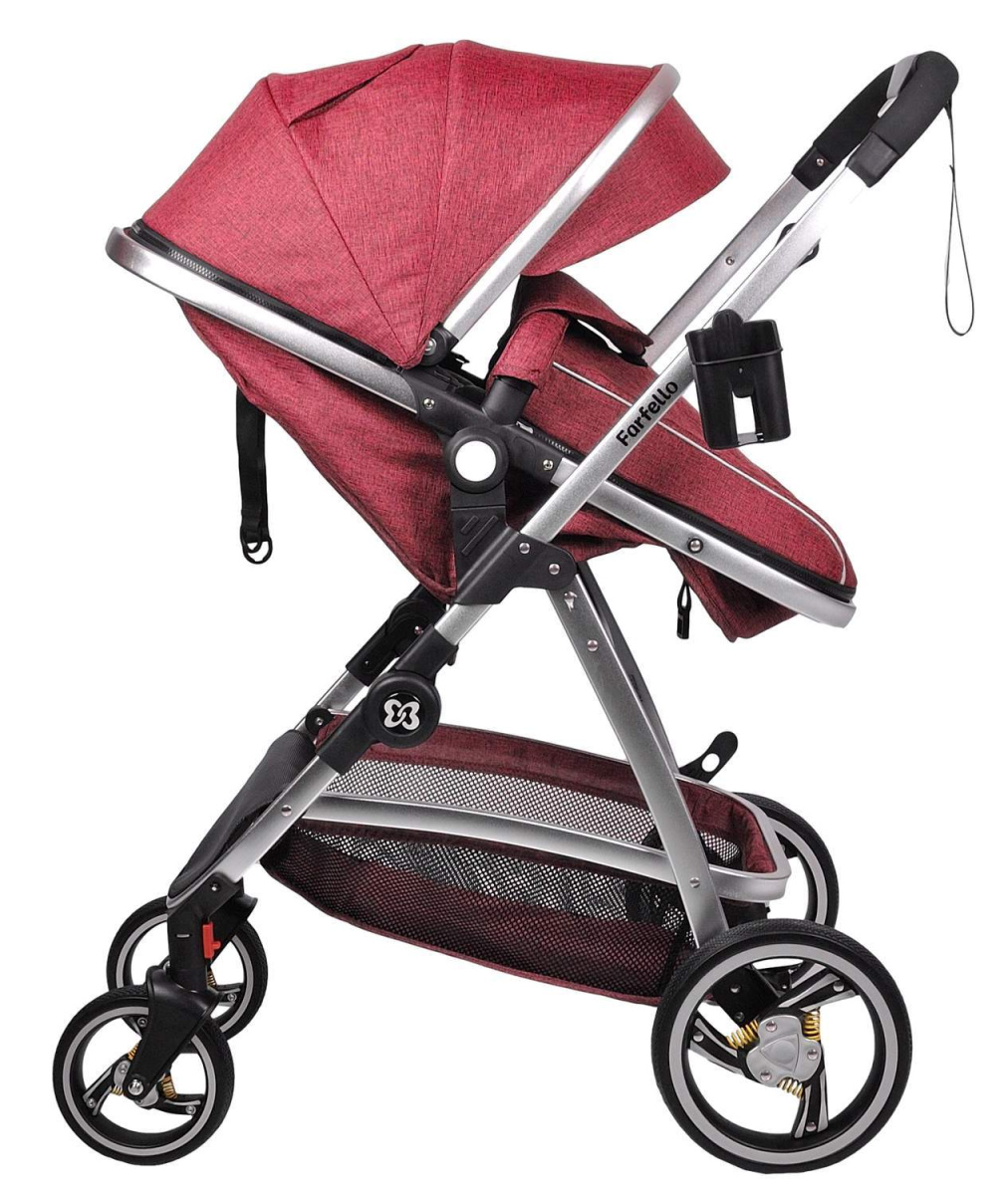 Коляска трансформер Farfello Pristina (Рубиновый PS-13)