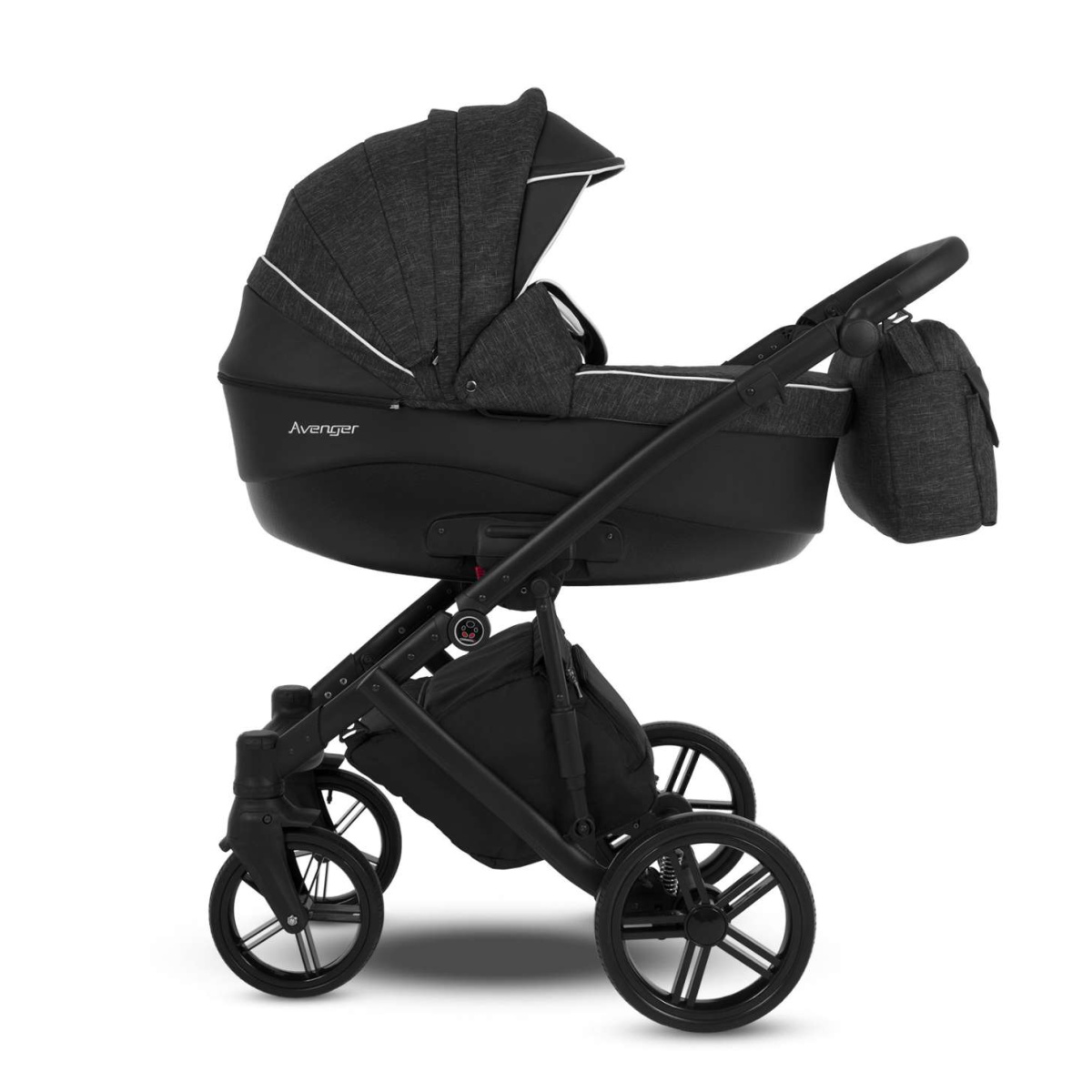 Коляска Camarelo Avenger 2 в 1черный меланж/черная экокожа