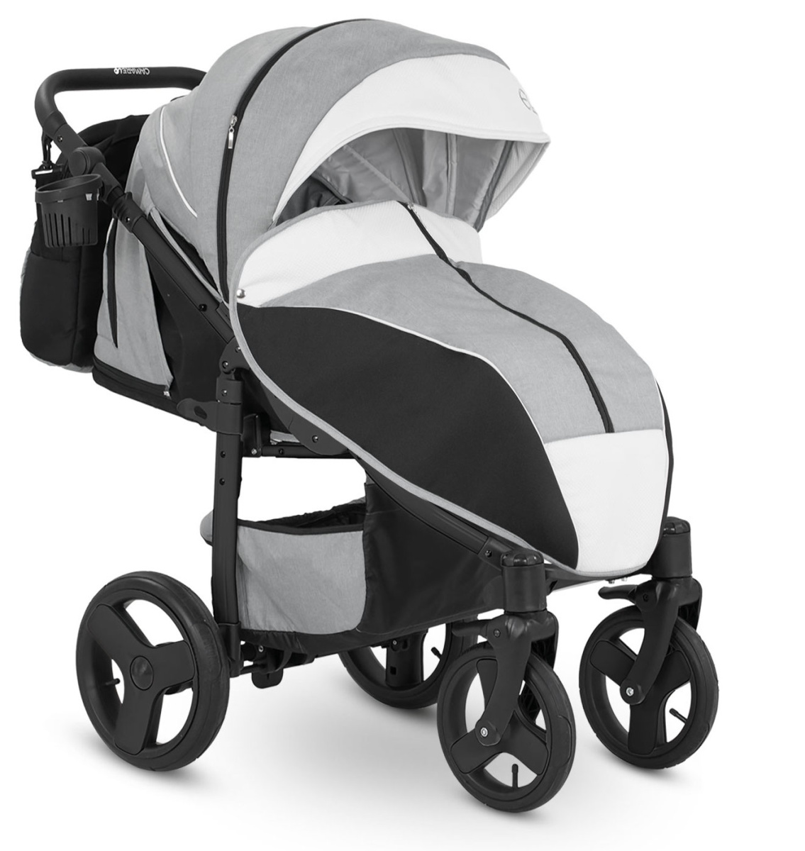 Прогулочная коляска Camarelo Elf белая рама светло-серый меланж