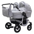 Коляска для двойни 2 в 1 Bart-Plast Fenix Duo Prime 03 серый джинс