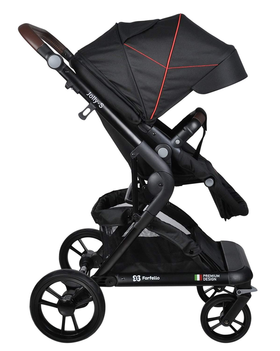 Коляска модульная 2 в 1 Farfello Jolly-S (J-77 чёрная)