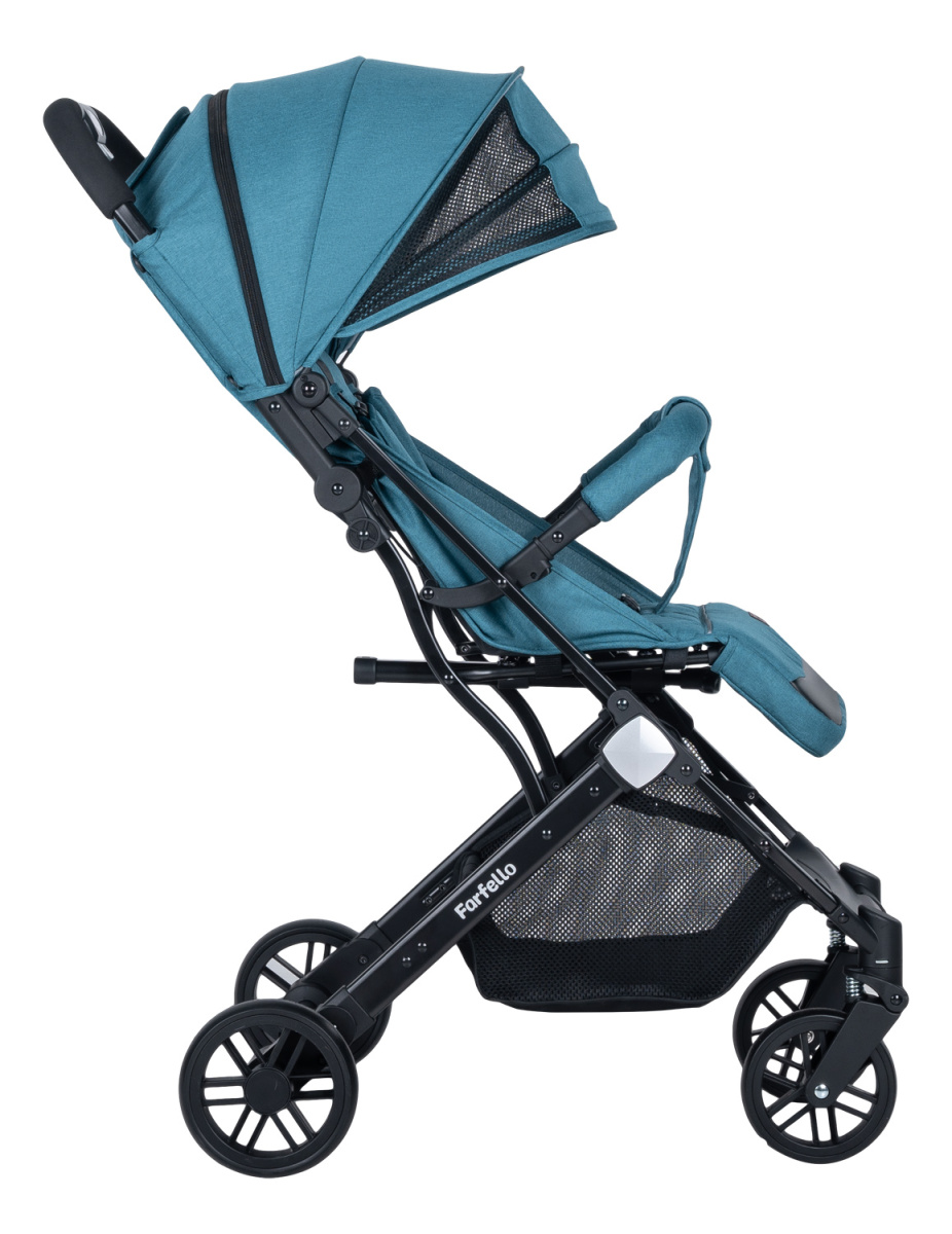 Коляска детская прогулочная Farfello Comfy Go (Aqua/темно-бирюзовый (чёрная)CG-19)