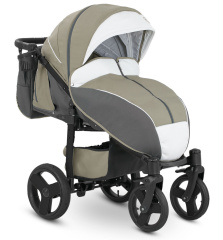 Прогулочная коляска Camarelo Elf белая рама бежевый меланж