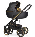 Коляска 2 в 1 Riko Basic Ozon Premium 34 чёрный-золотой