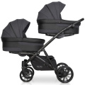 Коляска для двойни 2 в 1 Riko Team 2020 темно-серый