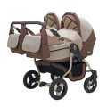 Коляска для двойни 2 в 1 Bart-Plast Fenix Duo 05 коричнево-бежевый