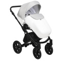 Коляска 2 в 1 Indigo MIO - Mi 01 (белая кожа+белый узор)
