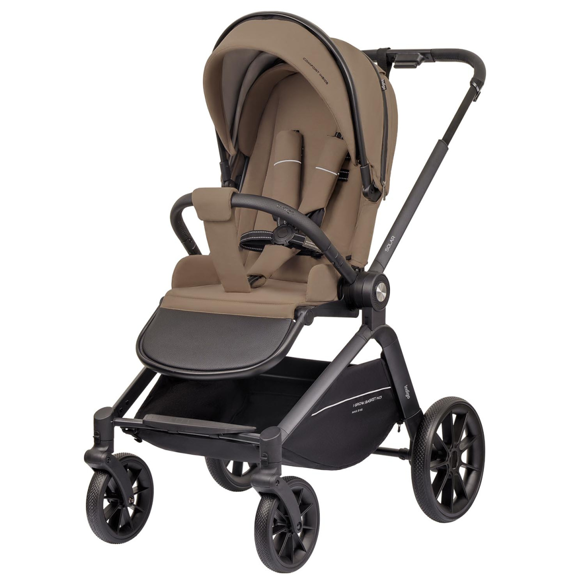 Коляска 2 в 1 Indigo SOLAR темно-бежевый
