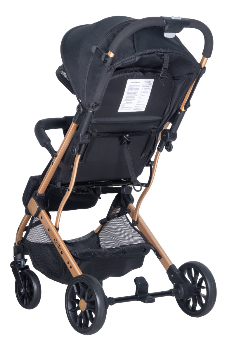 Коляска детская прогулочная Farfello COSTA Linda Gold (black/ черный L-2)