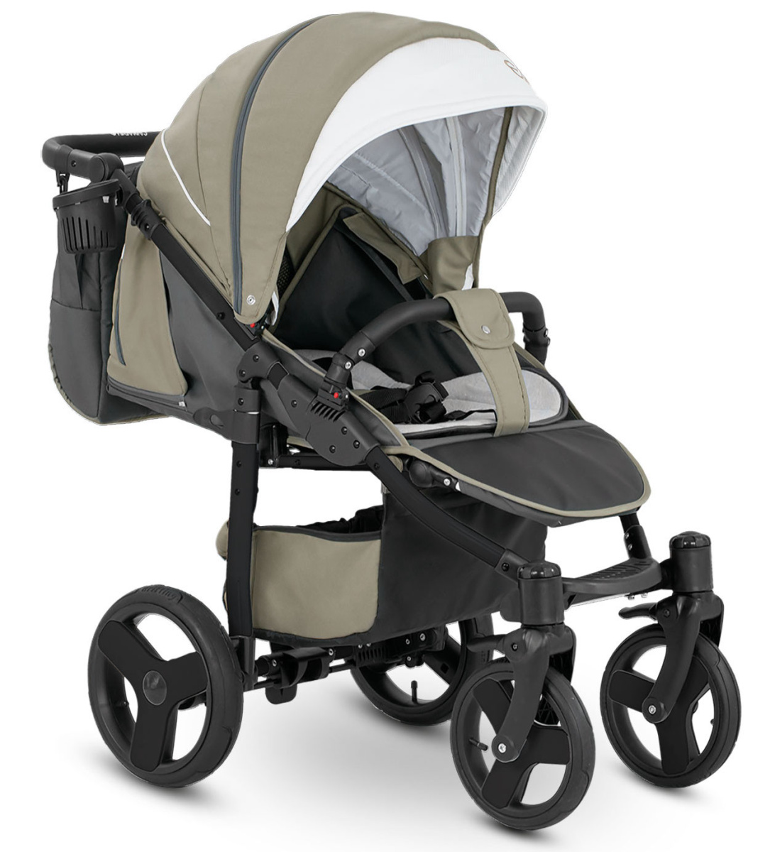 Прогулочная коляска Camarelo Elf белая рама бежевый меланж