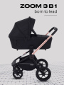 Коляска 3 в 1 Mowbaby Zoom Gold 2025 black
