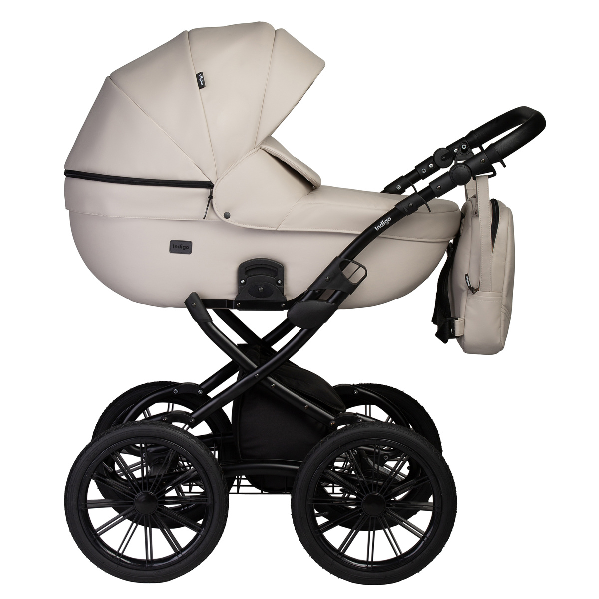 Коляска 2 в 1 Indigo MIO ECO Plus 14 - 02 (св.бежевая кожа)