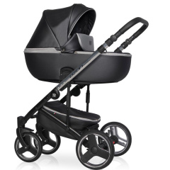 Коляска 2 в 1 Riko Basic Ozon Premium 32 чёрный-серебристый